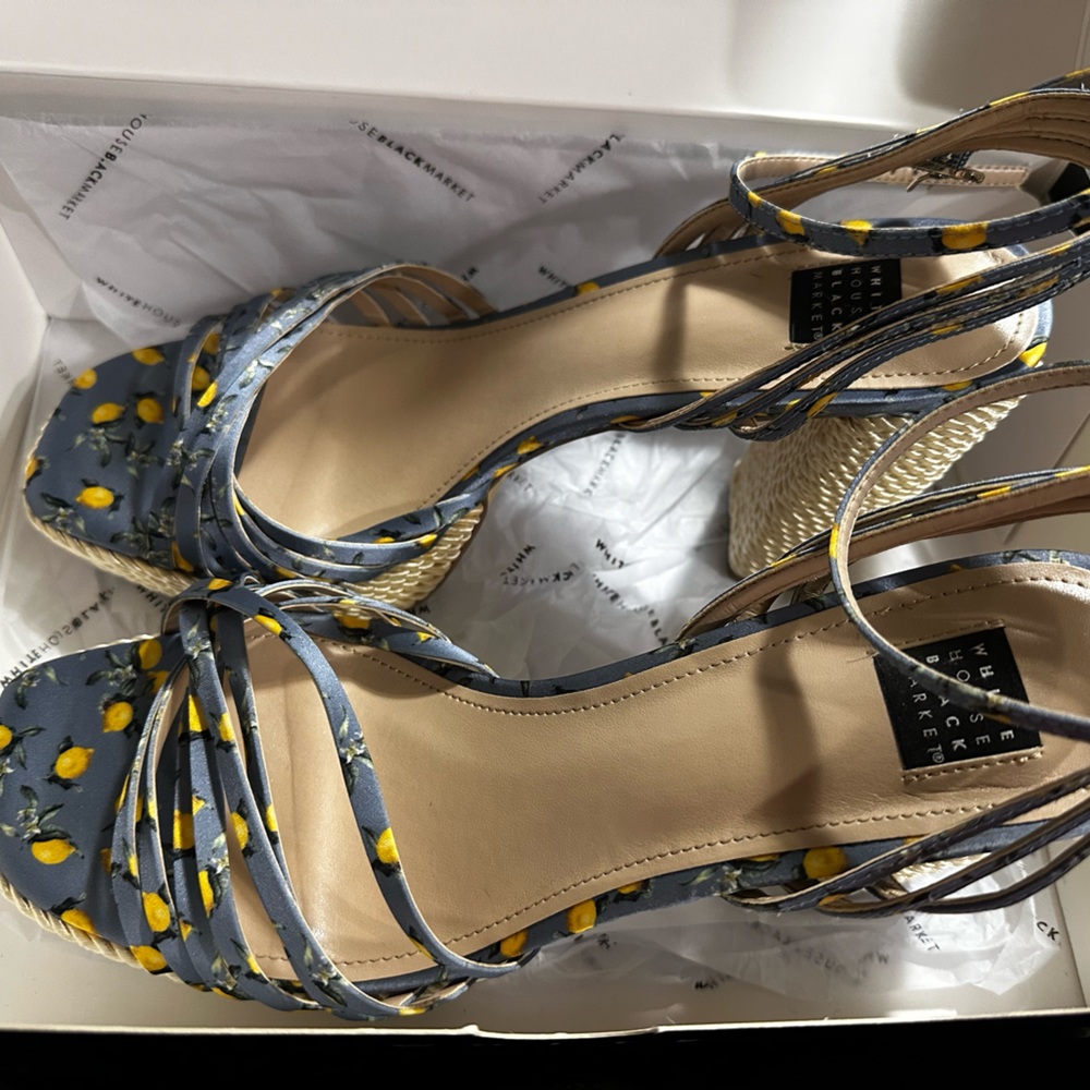 White House Black Market - Haven Denim Blue Wedges